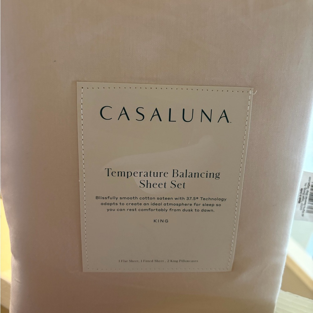 Casaluna Solid 300 thread count solid Sheet Set - Natural